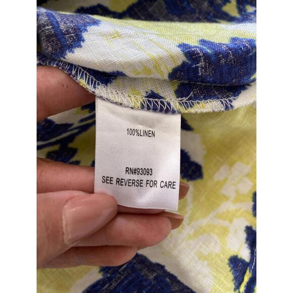 Tyler Boe Women's Blue/Yellow Floral Linen Shift Dress Sz S - Picture 8 of 9